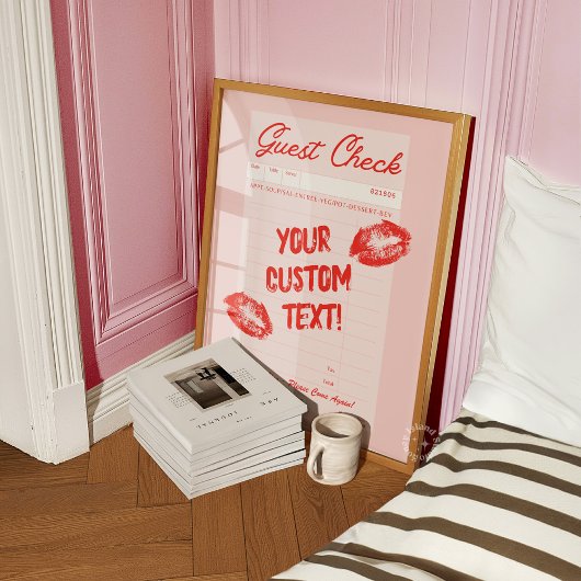 Custom Guest Karo Personalisiert Quote Red Poster