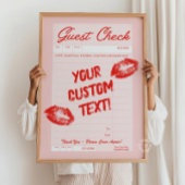 Custom Guest Karo Personalisiert Quote Red Poster