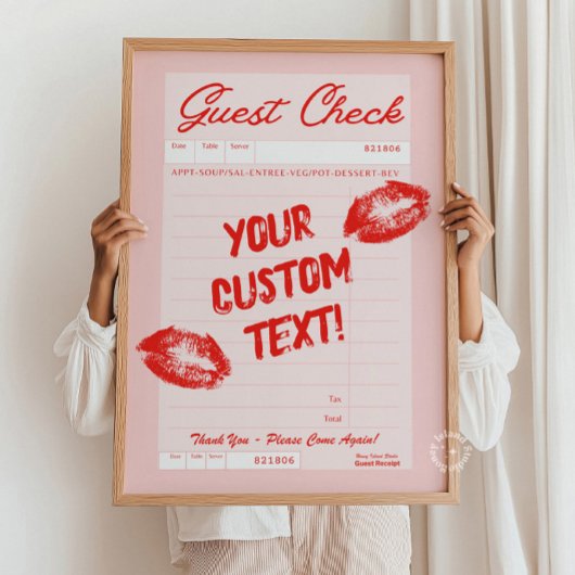 Custom Guest Karo Personalisiert Quote Red Poster