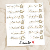 Custom Guest List 14 Names Calligraphy Hawaii Gold Aufkleber