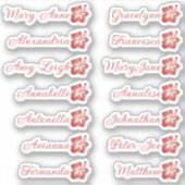Custom Guest List Name Calligraphy Hawaii Soft Red Aufkleber (Vorderseite)