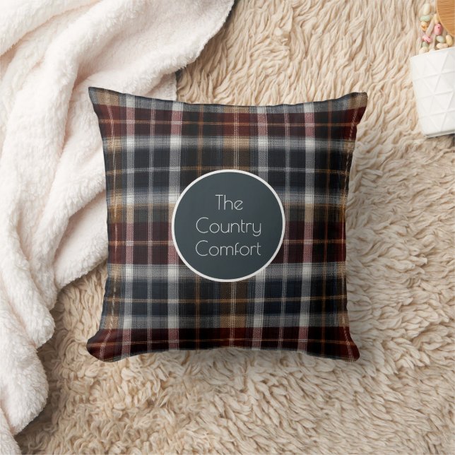Custom Guest Throw Pillow Gingham Vacation Rentals Kissen (Decke)