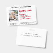 Custom Guide Dog Service Dog Photo ID Badge Ausweis (Vorder- & Rückseite)
