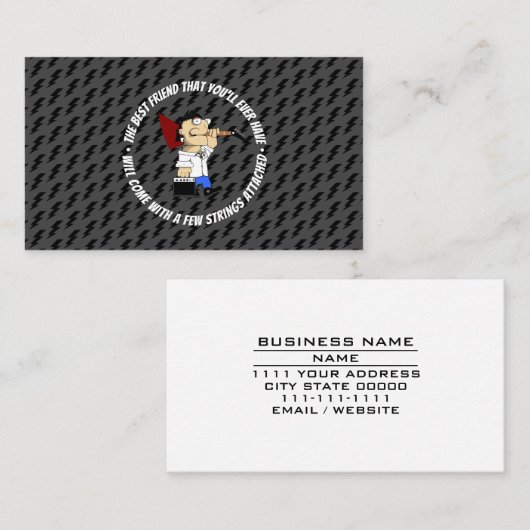 Custom Guitar Shop Luthier Sales Repair Service Visitenkarte (Vorne/Hinten)