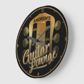 Custom Guitarist NAME Rock Music Guitar Lounge Bar Große Wanduhr (Winkel)