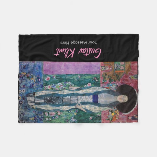 Custom Gustav Klimt Portrait Adele Bloch Bauer Fleecedecke (Vorderseite (Horizontal))
