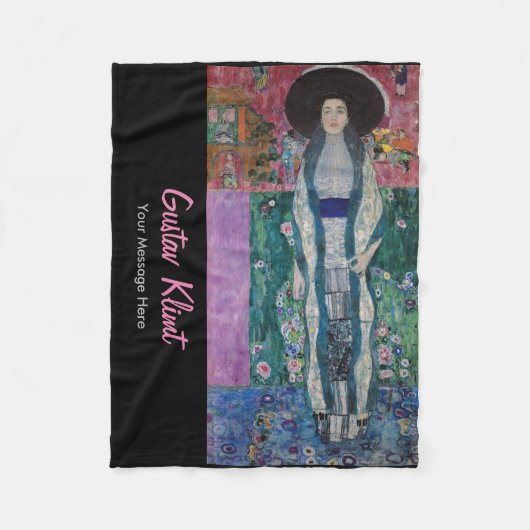 Custom Gustav Klimt Portrait Adele Bloch Bauer Fleecedecke (Vorderseite)
