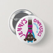Custom Gymnastics Academy Gym Gymnast Tumbling Button (Vorne & Hinten)