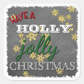 Custom haben eine heilige Jolly Weihnachten auf Bl Quadratischer Aufkleber (Vorderseite)
