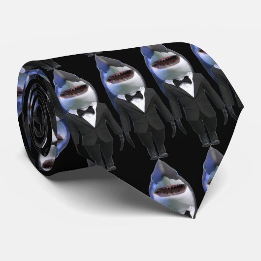 Custom Hai tuxedo klassische schwarze Sonnenbrille Krawatte (Gerollt)