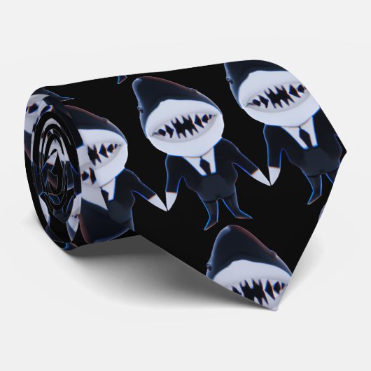 Custom Hai tuxedo klassische schwarze Sonnenbrille Krawatte (Gerollt)