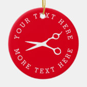 Custom hair scissors silhouette Christmas ornament (Vorne)