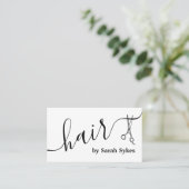 Custom Hair Stylist Scheren Script Barber White Visitenkarte (Stehend Vorderseite)
