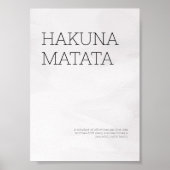 Custom Hakuna Matata Self-Liebe Wall Poster (Vorne)