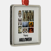 Custom Halloween 8 Foto Collage Ornament Aus Metall (Rechts)