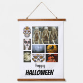 Custom Halloween 8 Foto Collage Wandteppich Mit Holzrahmen (Vorderseite)