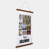 Custom Halloween 8 Foto Collage Wandteppich Mit Holzrahmen (Gewinkelt)