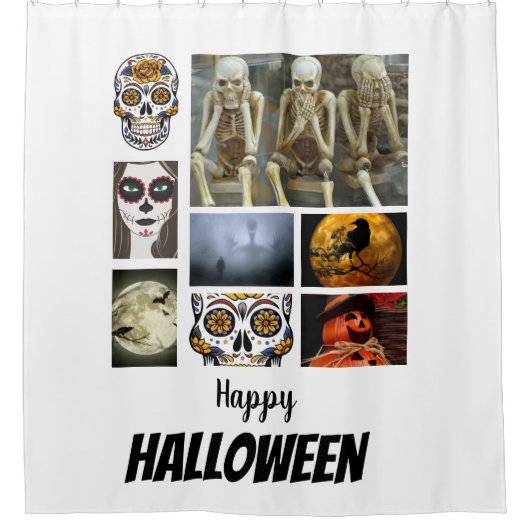 Custom Halloween 8 Photo Collage   Duschvorhang (Vorderseite)