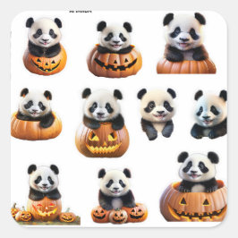 Custom Halloween Baby Panda personalisieren Niedli Quadratischer Aufkleber
