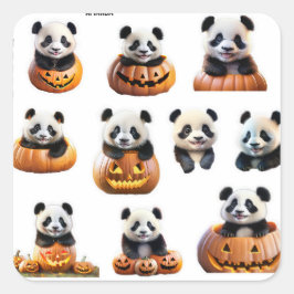 Custom Halloween Baby Panda personalisieren Niedli Quadratischer Aufkleber