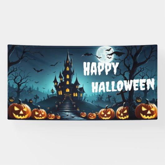 Custom Halloween Banner, Fright Night Goth Banner (Horizontal)