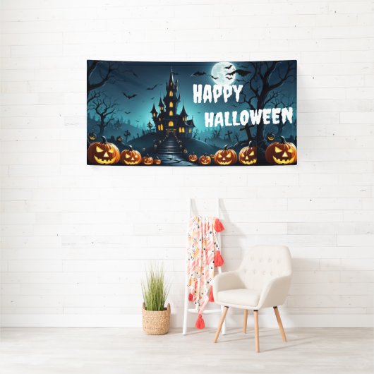 Custom Halloween Banner, Fright Night Goth Banner (Insitu)