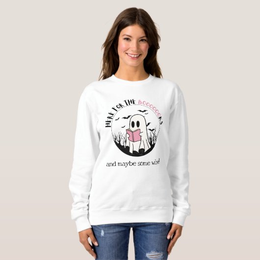 Custom Halloween Book Lover Ghost Sweatshirt (Vorne ganz)