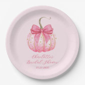 Custom Halloween Brautparty Pink Pumpkin Pappteller (Vorderseite)
