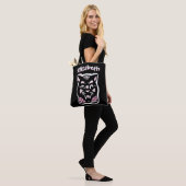 Custom Halloween Cat Dark n Pink Trick oder Trete Tasche (Am Model)