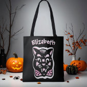 Custom Halloween Cat Dark n Pink Trick oder Trete Tasche
