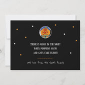 Custom Halloween Cat Witz Broomstick Flat Karte (Rückseite)