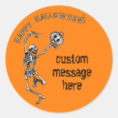 Custom Halloween Danse Macabre Skeleton Pumpkins Runder Aufkleber (Vorderseite)