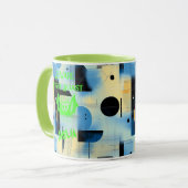 Custom Halloween - Electric Green Bat Night Roast Tasse (Vorderseite Links)