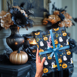 Custom Halloween Gift Wrap mit Name & Motivation Geschenkpapier