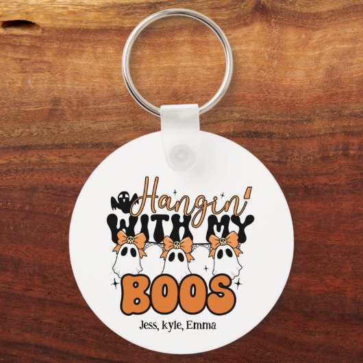 Custom Halloween Hangin' mit meinen Boos Schlüsselanhänger (Rückseite)