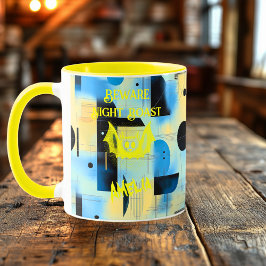 Custom Halloween - Hellgelbes Bat Night Roast Tasse