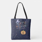 Custom Halloween Mathe Wizard Pumpkin Pi Teacher Tasche (Rückseite)