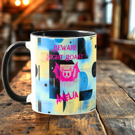 Custom Halloween - Neonrosa Bat Night Roast Tasse
