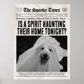 Custom Halloween Newspaper Wall Art Ghost Sighting Poster (Vorne)