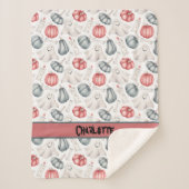 Custom Halloween Niedlich Ghost Bone Candle Pumpki Sherpadecke (Vorderseite)