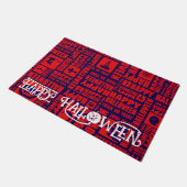 Custom Halloween Niedlich Spooky Whimsical Red Fußmatte (Schrägansicht)