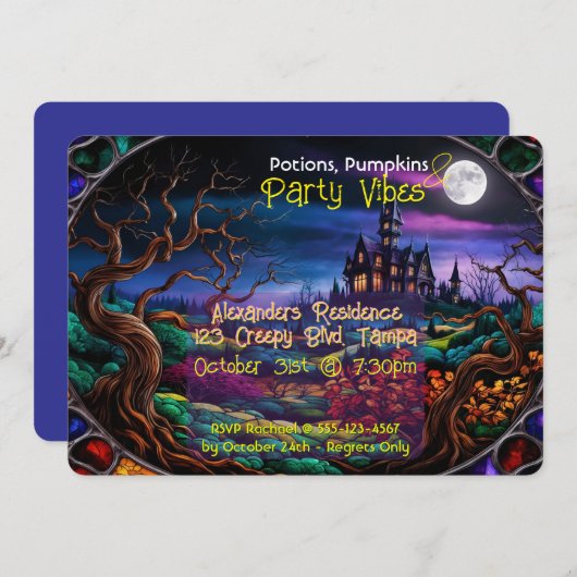 Custom Halloween-Party Einladen Spuk House Einladung (Vorne/Hinten)