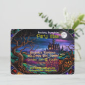 Custom Halloween-Party Einladen Spuk House Einladung (Stehend Vorderseite)