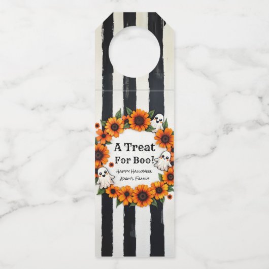 Custom Halloween-Party Fevor - "A Leckerei for Boo Flaschenanhänger (Vorderseite)