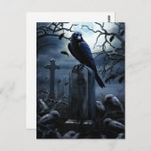 Custom Halloween-Party Gothic Raven Graveyard Postkarte (Vorne/Hinten)