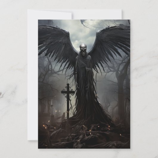 Custom Halloween-Party Gothic Skelett Friedhof Einladung (Vorderseite)