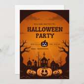Custom Halloween Party Invitation Card Pumpkin Einladung (Vorne/Hinten)