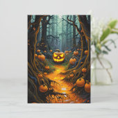 Custom Halloween-Party Kürbislaterne Pumpkin Einladung (Stehend Vorderseite)