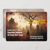 Custom Halloween-Party laden Friedhof ein Einladung (Vorne/Hinten)
