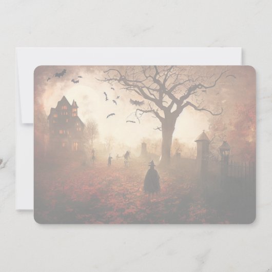 Custom Halloween-Party laden Friedhof ein Einladung (Rückseite)